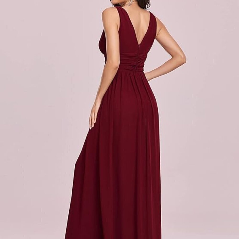 NWT Ever-Pretty Womens Bridesmaid Dress V-Neck Sleeveless A Line Chiffon - Picture 5 of 6